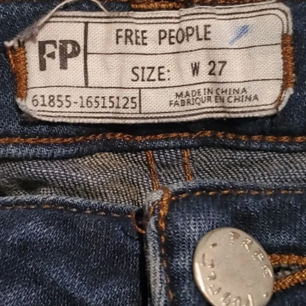 Free People Payton Button Fly Jeans Medium Wash Size 27 - Picture 4 of 11